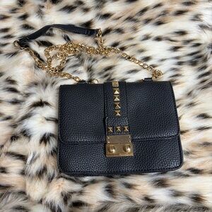 BCBG Paris Black Crossbody Bag with Gold Chain